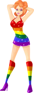 Ginger-haired lady in LGBT colors