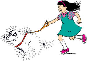 Connect the dots walking the dog vector image