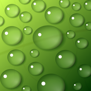 Wassertropfen auf grünem Hintergrund Vektor-Bild