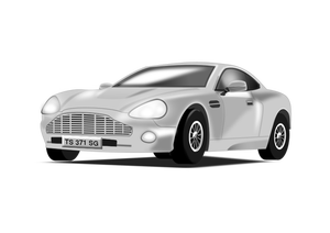 Silvery car vector drawing