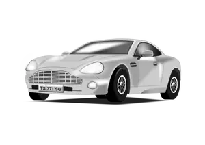 Silvery car vector drawing