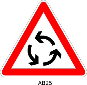 Vector images clipart de panneau d'avertissement de trafic rond-point