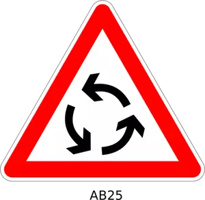 Vector images clipart de panneau d'avertissement de trafic rond-point