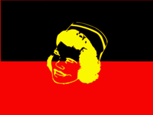 Vector image of flag with portrait of nurse