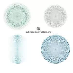 Gestippelde cirkelvormige patronen vector