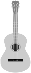 Gri tonlamalı akustik gitar vektör görüntü