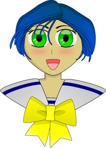 Anime schoolgirl vector imagine