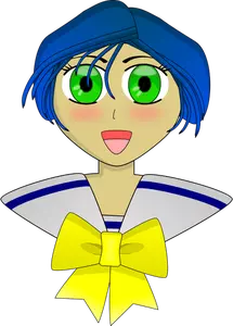 Immagine vettoriale di anime schoolgirl
