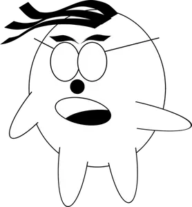 Estilo de Dogbert gritando historieta criatura vector clip art