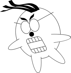 Imagen vectorial de dibujos animados enojado personaje