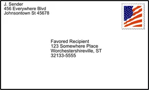 Clipart vetorial de envelope endereçado
