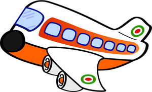 Image de dessin animé d'un avion avec quatre moteurs