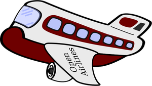 Cartoon vector afbeelding van een vliegtuig