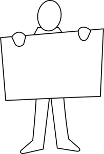 Man holding a poster vector drawing