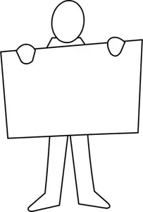 Homme tenant un dessin vectoriel affiche