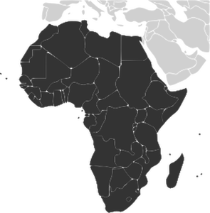 Carte de contour de l'image vectorielle continent africain