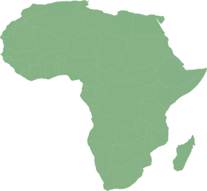 Kart over Afrika med landene i sylindriske lik området projeksjon vektorgrafikk utklipp