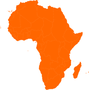 Continental map of Africa vector clip art