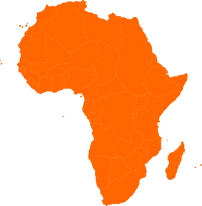 Kontinentální mapa Afriky Vektor Klipart