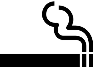 Vector illustration of cigarette with a smoke trail