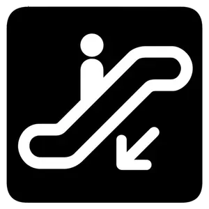 Эскалатор '' вниз '' знак векторное изображение