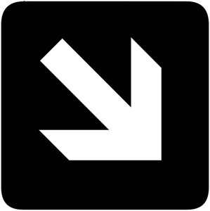AIGA backward right inverted arrow sign vector image