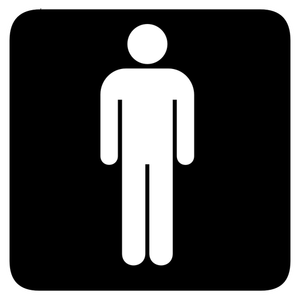 Men's toilet square sign vector image