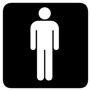 男厕所的方块标记矢量图像