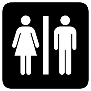 Männliche und weibliche WC Schild Vektor Zeichnung