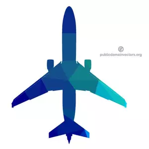 Gekleurde silhouet van een vliegtuig