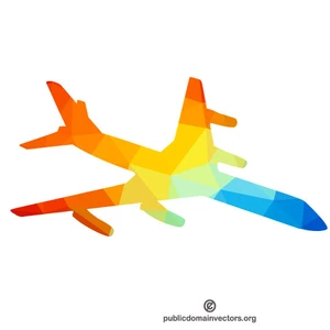 Vliegtuig kleur silhouet 3