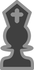 Grafika wektorowa szachy ciemna postać biskupa