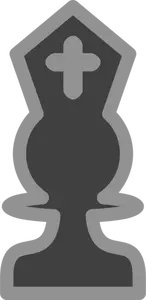 Grafika wektorowa szachy ciemna postać biskupa