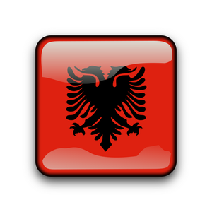 Pulsante bandiera vettoriale di Albania