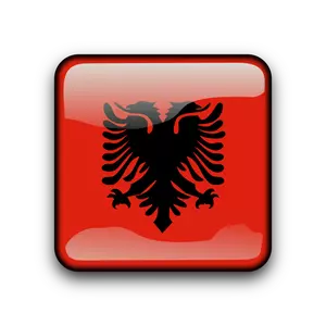 Botón de Albania vector bandera
