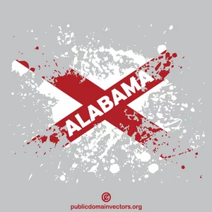 Bandera de la salpicadura de tinta de Alabama