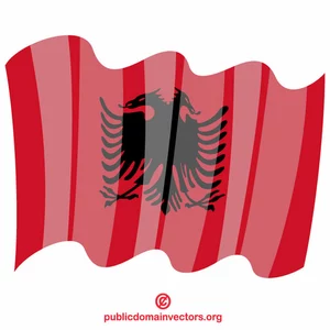 Mengibarkan bendera Albania