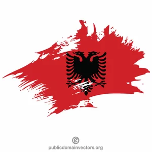 Albanische Flagge Pinselstrich