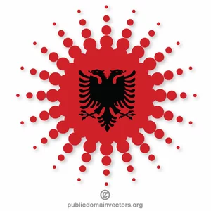 Bentuk halftone dengan bendera Albania