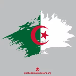 Algerian flag painted