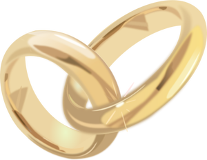 Emas cincin pertunangan vektor ilustrasi