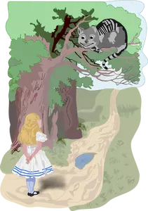 Alice och Cheshire cat vektorbild