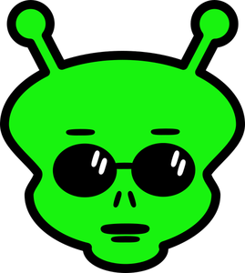 Green alien's face