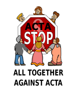 Ilustrasi vektor ACTA berhenti