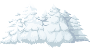 Pohon-pohon pinus yang tertutup salju