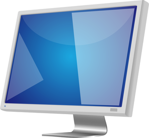 Grey LCD monitor vector image