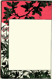 Ancient Japanese book frame vector clip art