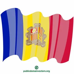 Waving flag of Andorra