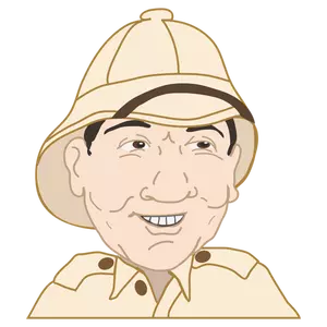 Omul cu salacot pălărie de desen vector