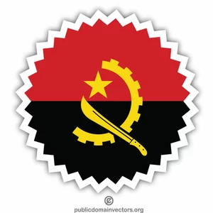 Angola flagg i et klistremerke